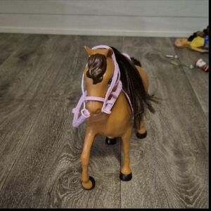 Toy Horse with Pink Bridle Barbie Horse